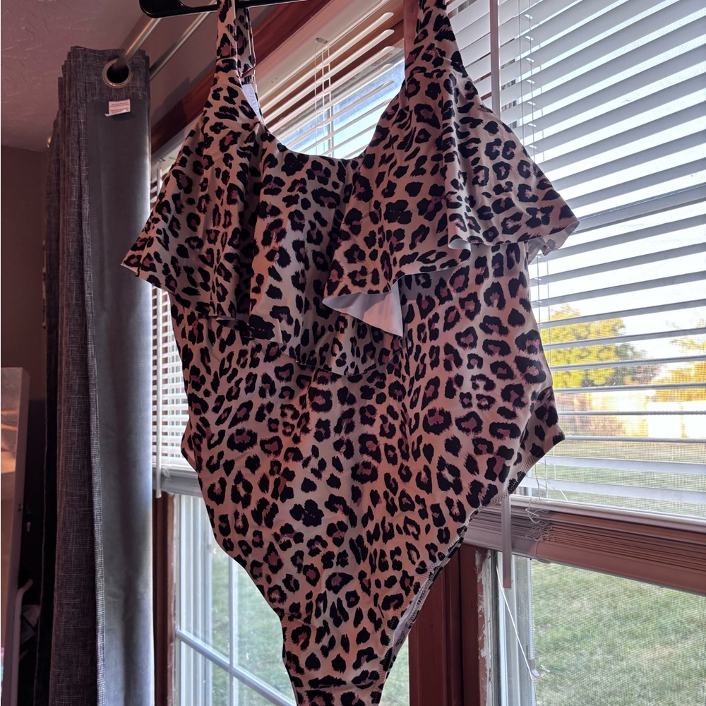 Leopard Print Kids One Piece Swimsuit